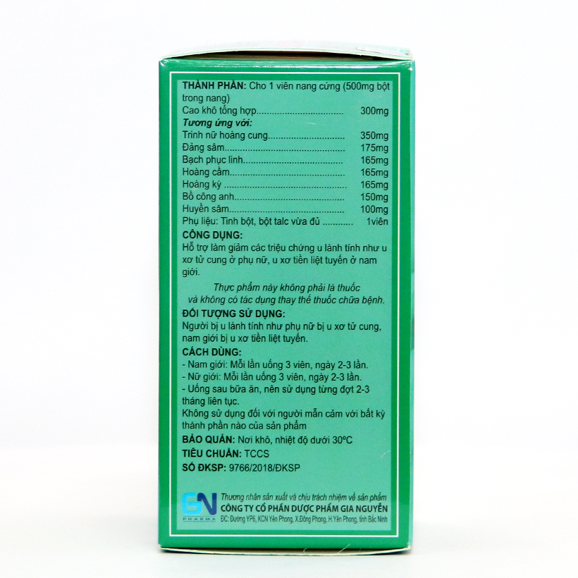 Thực phẩm bảo vệ sức khỏe Khang U Linh hỗ trợ giảm u xơ tử cung, u nang buồng trứng và u xơ tiền liệt tuyến - Hộp 50 viên
