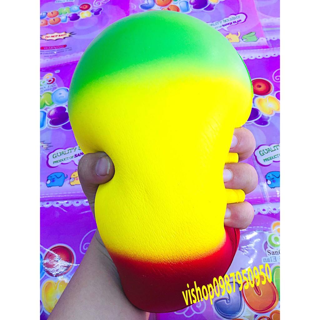 SQUISHY NỬA QUẢ XOÀI 3 MÀU KHỔNG LỒ-SQUISHY NỬA QUẢ THANH LONG KHỔNG LỒ