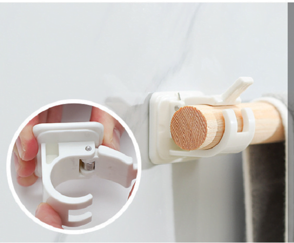Set 2 Giá Đỡ Thanh Treo Rèm Dán Tường Siêu Chắc