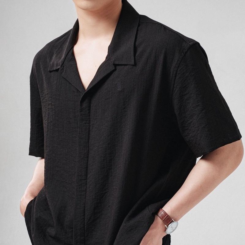 Áo sơ mi nam SSSTUTTER cổ cuban form rộng hàn quốc linen thoáng mát CUBAN BASIC SHIRT