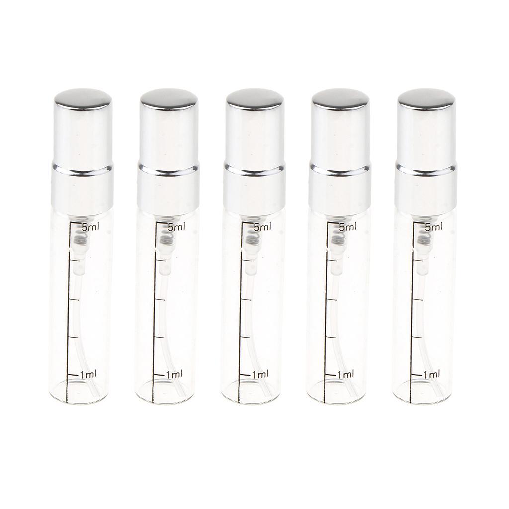 10x Empty 5mL Mini Glass Refillable Fragrance Bottles Perfume Scent Vials
