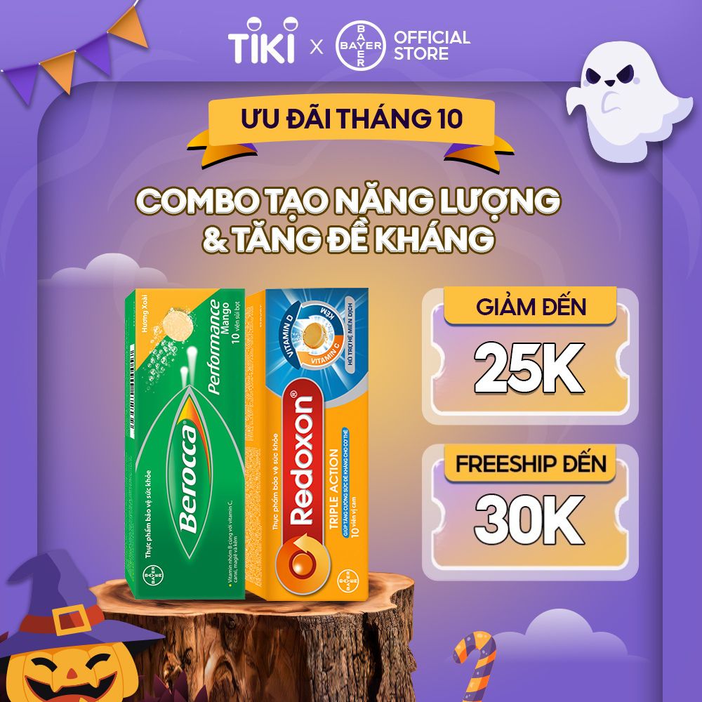 Combo Viên Sủi Bổ Sung Vitamin C, D, Và Kẽm Redoxon Triple Action 10 Viên & Viên Sủi Bổ Sung Vitamin Berocca Performance Mango 10 Viên