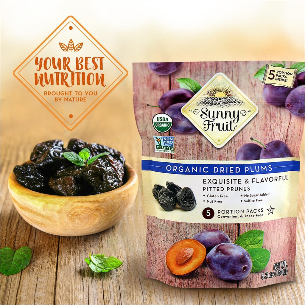 Mận khô hữu cơ Sunny fruit Organic Plums 150g