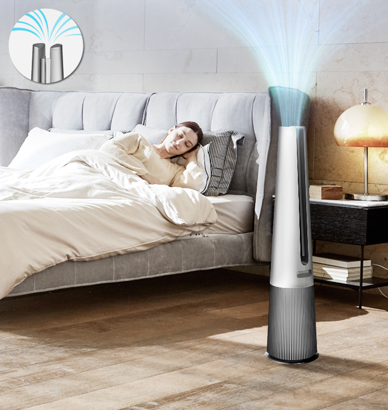 Máy lọc không khí kết hợp quạt LG PuriCare AeroTower FS15GPSF0 (Màu bạc) - Hàng Chính Hãng