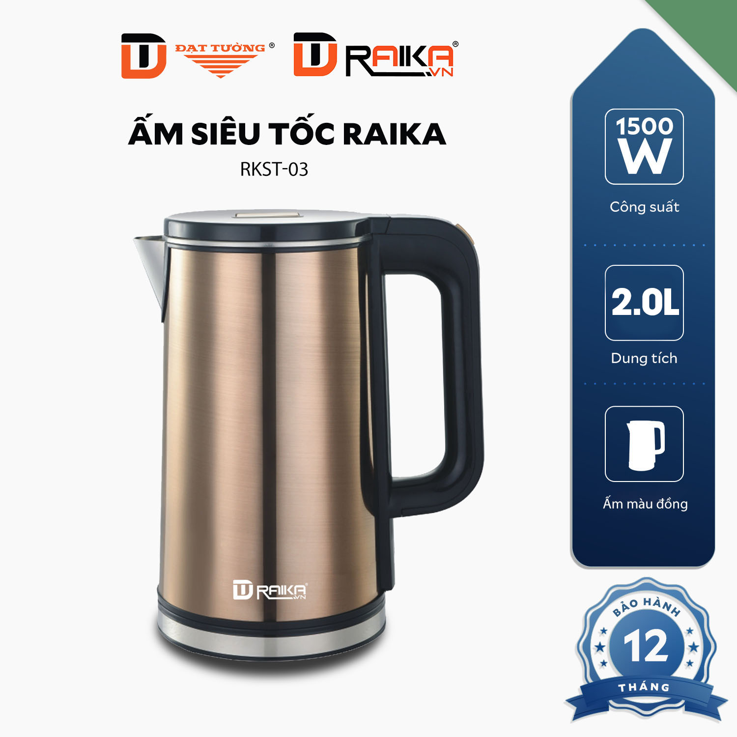 Ấm Siêu Tốc 2L Raika - RKST03 - Hàng Chính Hãng