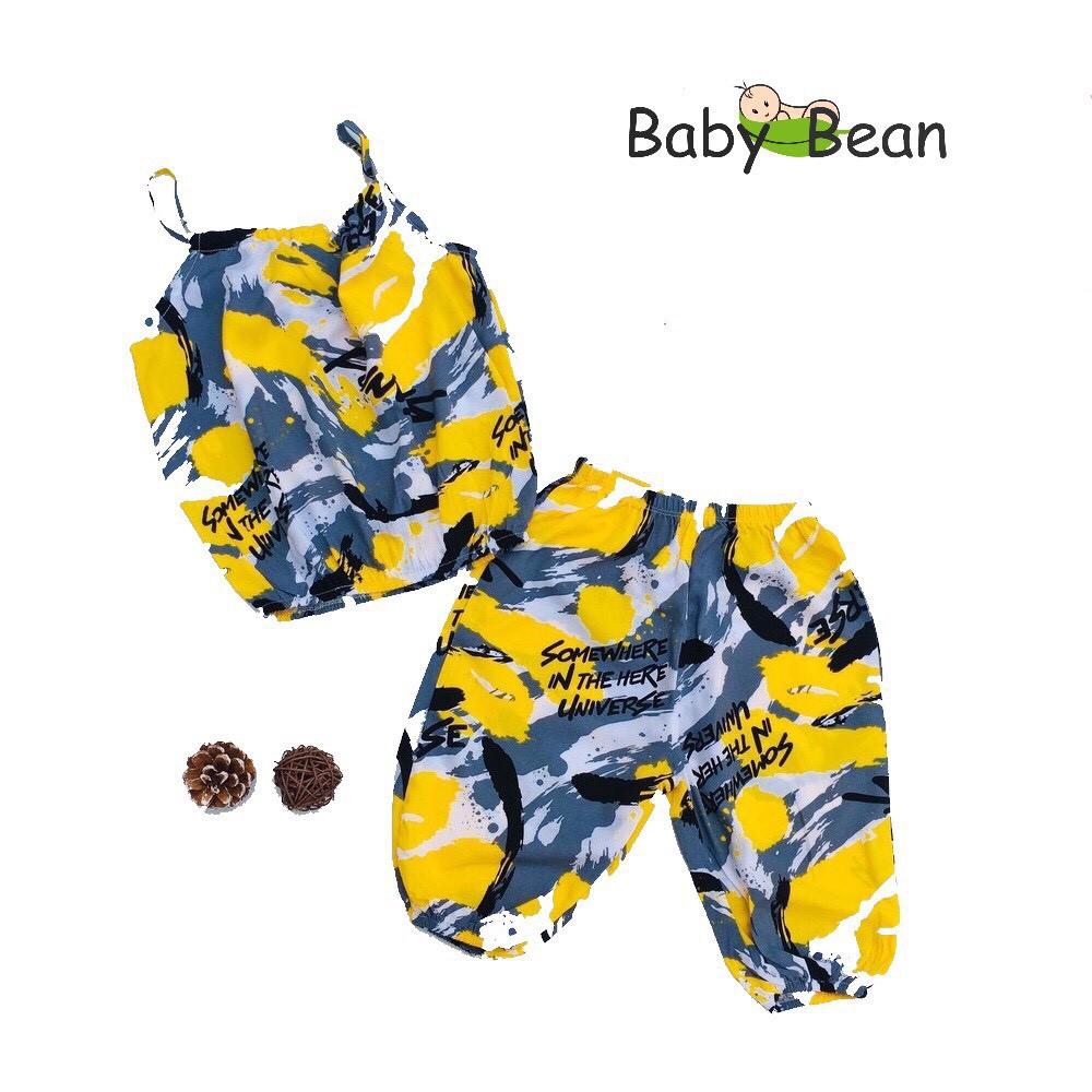 Đồ Bộ Tol Cổ Yếm Quần Lửng In Hoa Văn bé gái BabyBean