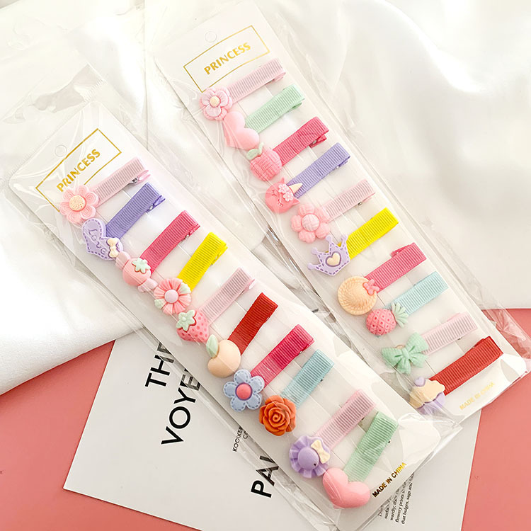 Set 10 Kẹp Tóc Bọc Vải Hình Dễ Thương Cho Mẹ Và Bé - Giao Ngẫu Nhiên