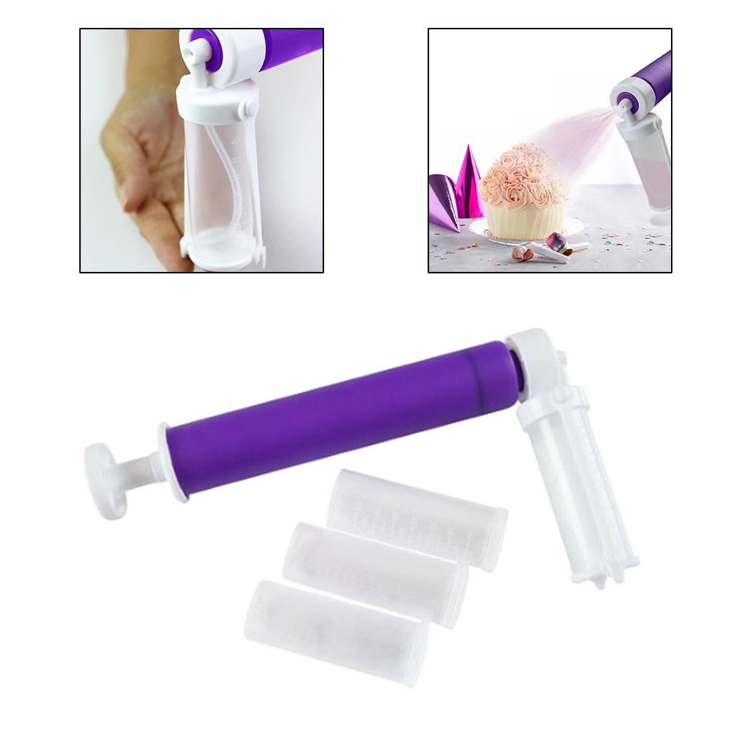 Manual Airbrush Sprinkles For Cake Decoration w/ 4x Spray Bottle