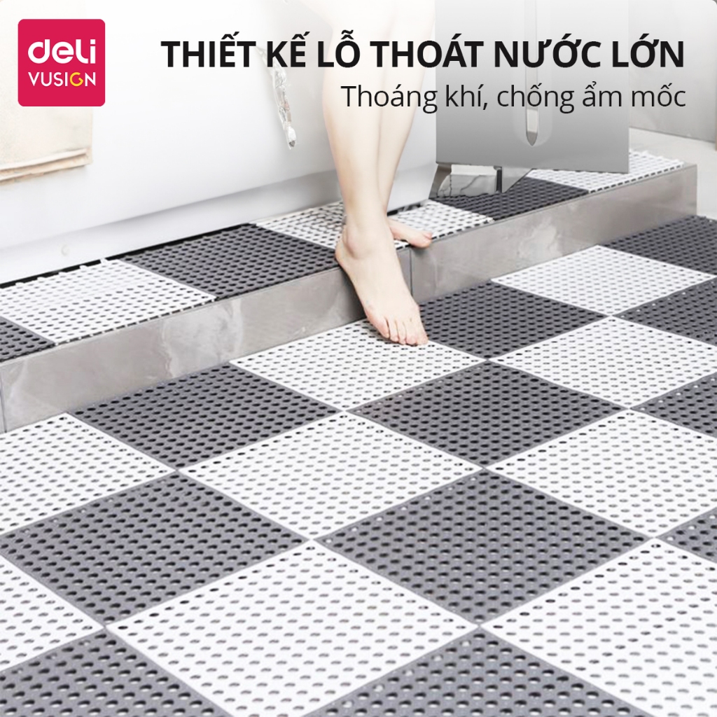 Thảm Lót Sàn Nhà Tắm Chống Trơn Trượt - Tấm Nhựa Ghép Chất Liệu Nhựa Dẻo Siêu Bền Lót Sàn Nhà Vệ Sinh