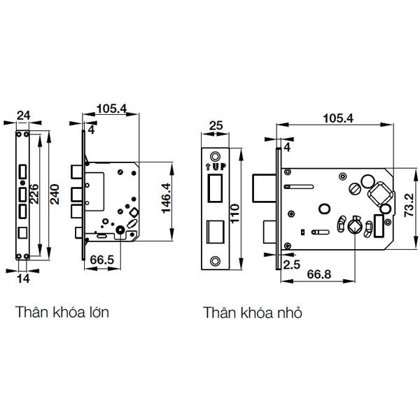 Khóa điện tử Hafele EL7500-TC, thân khóa nhỏ/Hàng chính hãng (912.05.716)