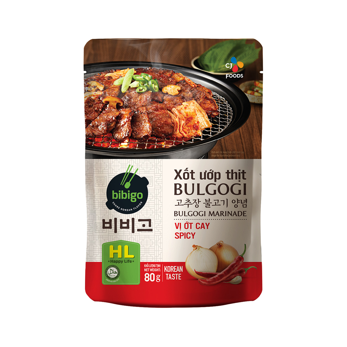 Xốt Ướp Thịt Bulgogi – Vị Ớt Cay Bibigo 80g