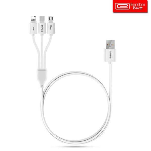 Cáp sạc 3 đầu chống đứt, dây sạt đa năng dành cho iphone, samsung, type-c dài 1m xạc nhanh IMC 014 - Hàng Chính Hãng