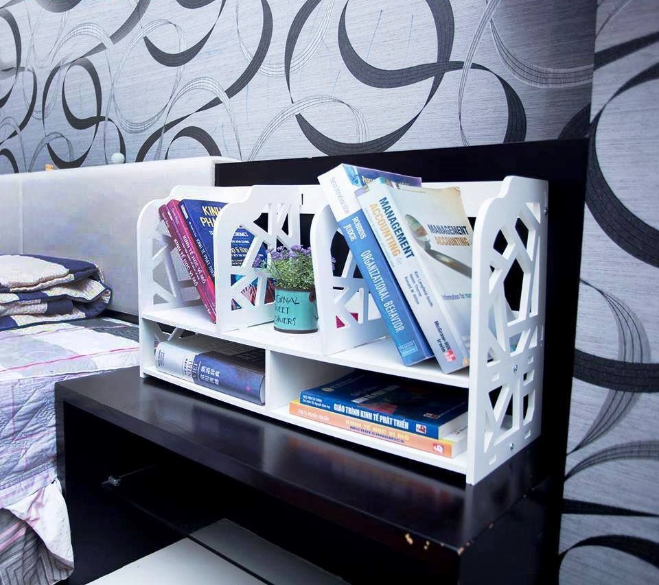 Kệ sách để bàn 5 ngăn , màu trắng thanh lịch
