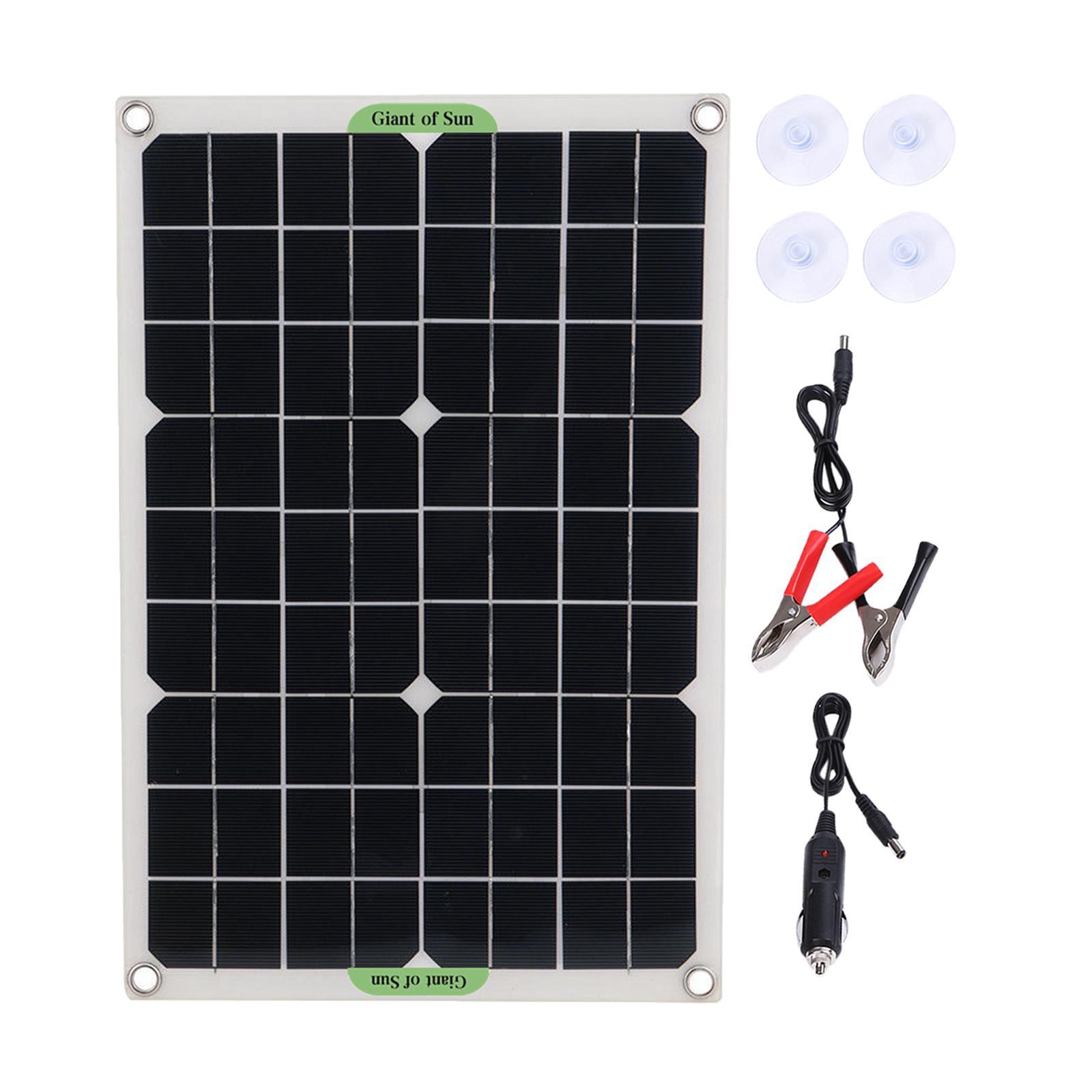 20W Solar Panel Kit Motorcycle Car Battery Camping Solar Charge Camera 18V