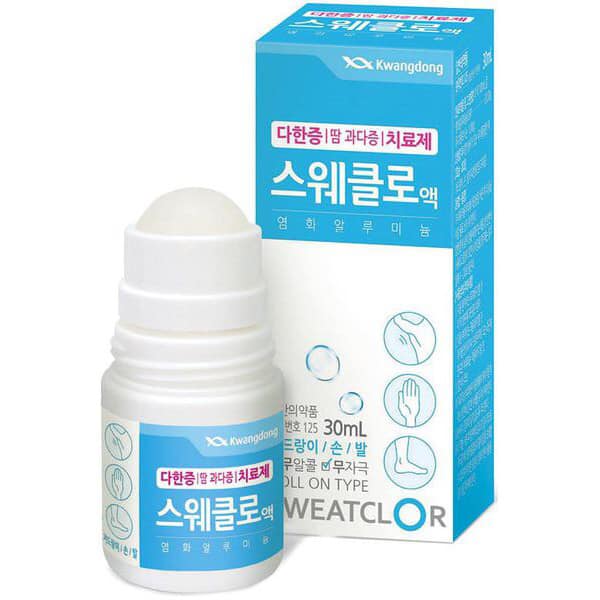 Lăn khử mùi cho nách - chân, mồ hôi tay, thâm nách Kwangdong Sweatclor 30ml