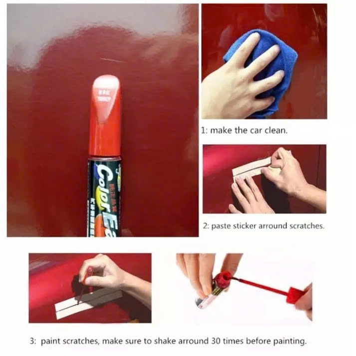 Bút tẩy xóa vết trầy xước dăm, xước lộ màu trên ô tô xe máy màu đen