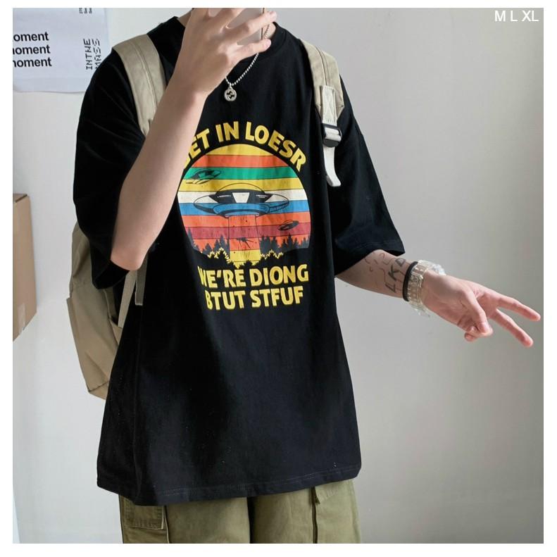Áo Thun Tay Lỡ Unsiex GET IN LOESR Form Rộng Ulzzang