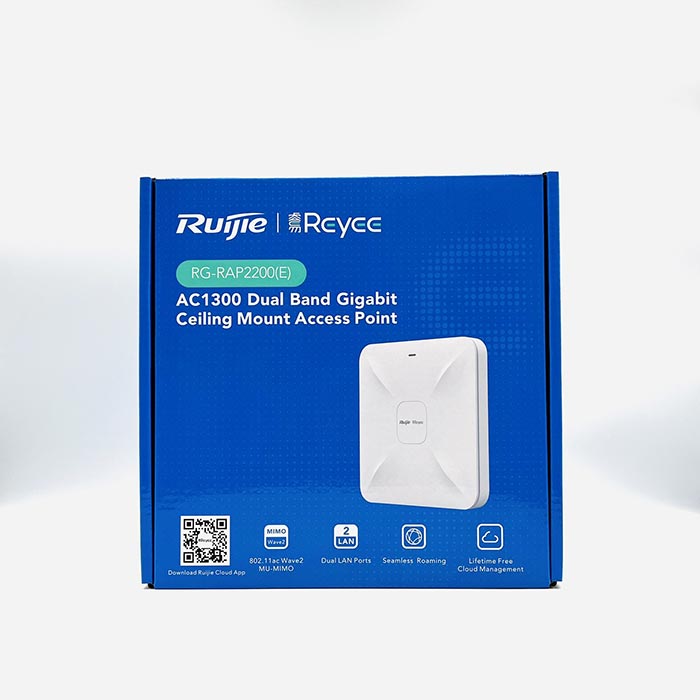 Bộ phát Wifi ốp trần hoặc gắn tường Ruijie REYEE RG-RAP2200 (E) (F) - Hàng Chính Hãng