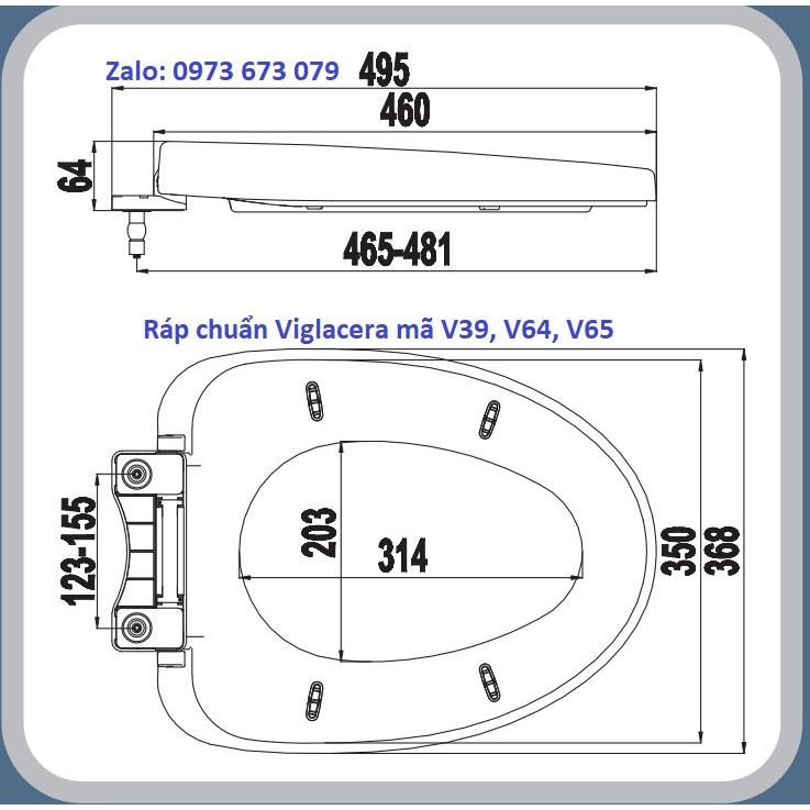 Nắp Bàn cầu Đóng Êm Viglacera V39,Viglacera V64, Viglacera V65