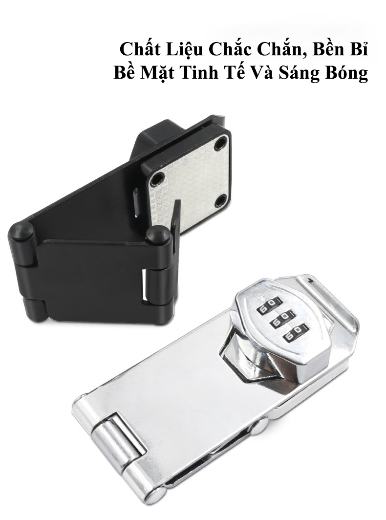 Chốt Khoá Mật Khẩu Khóa Cửa Tủ Kệ Ngăn Kéo Hộc Bàn KUNBE Chốt Lật Khóa Số Loại 3 Khúc