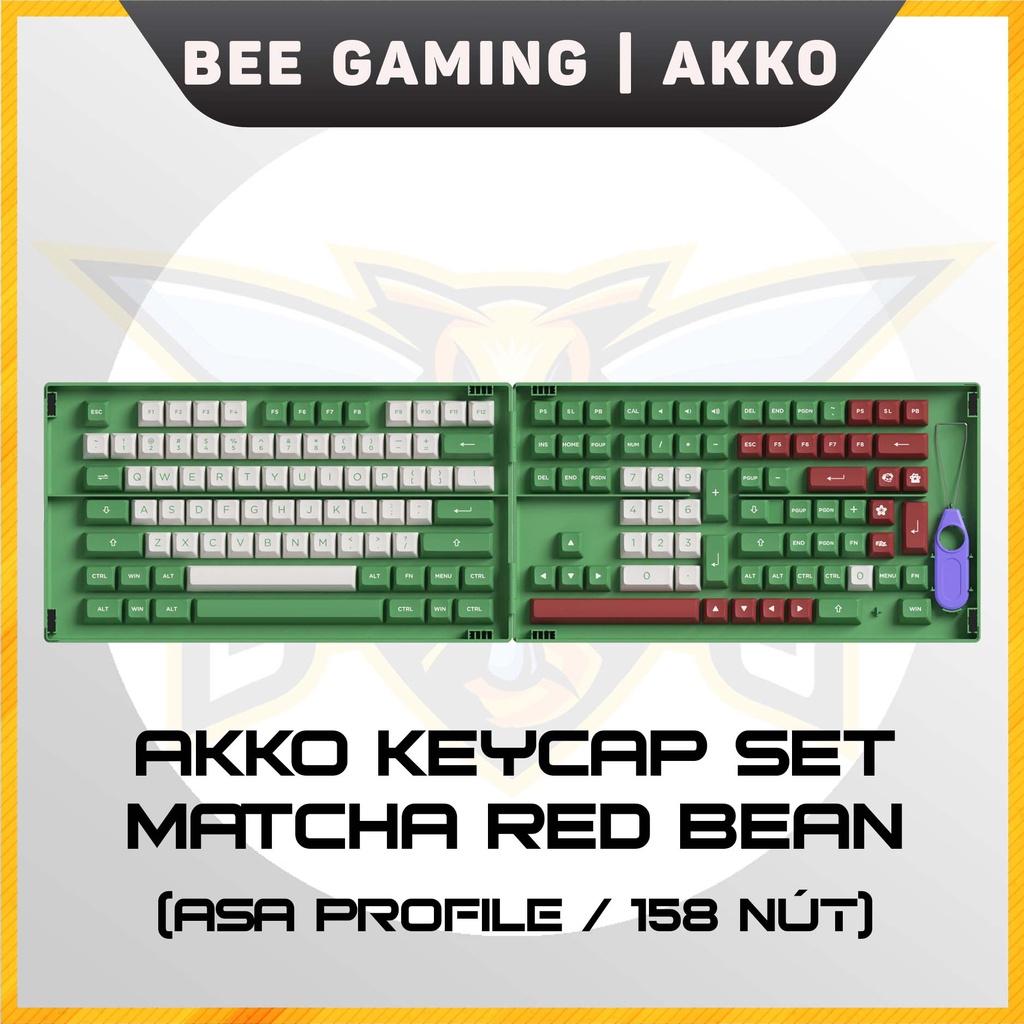 Bộ keycap chính hãng AKKO - Matcha Red Bean (PBT DoubleShot / ASA profile / 158 nút)