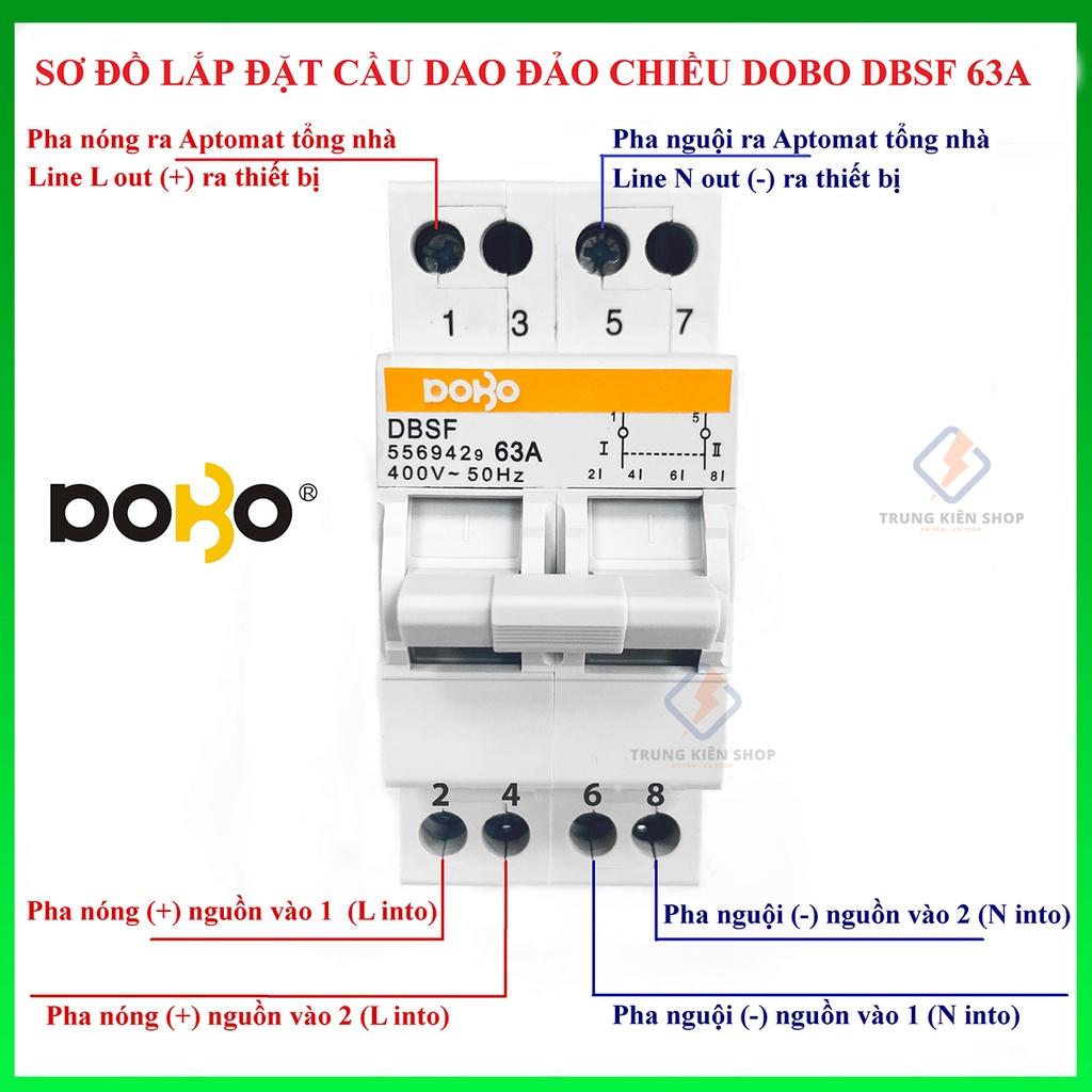 Cầu Dao Đảo Chiều DoBo Korea 2P 63A - Aptomat đảo chiều DoBo - Thiết kế mới - Hàng Tốt - BH 12 tháng