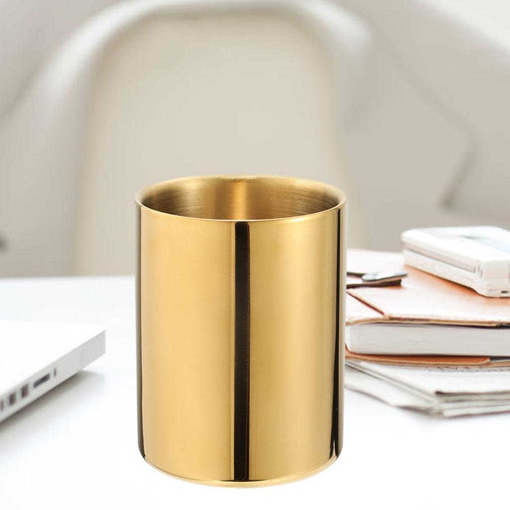 Pen Holder Cylinder Makeup Brush Cup Round Stationery Container