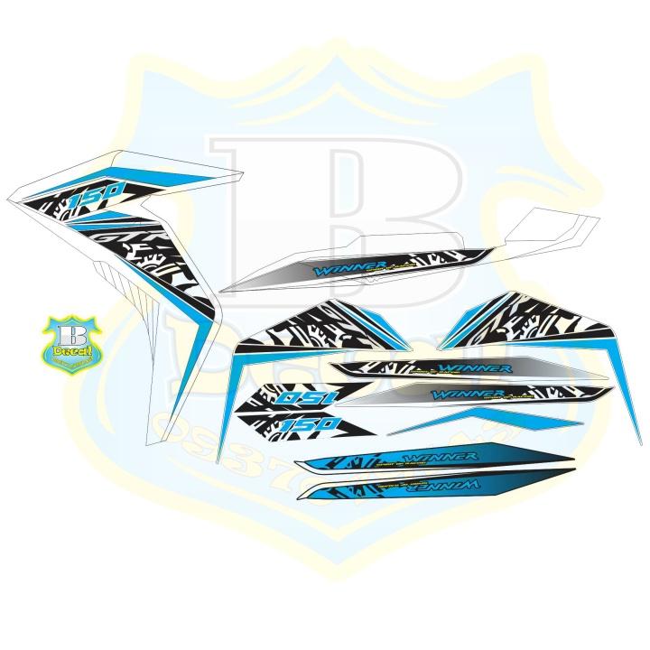 Tem rời xe winner GTR mẫu zin trắng xanh