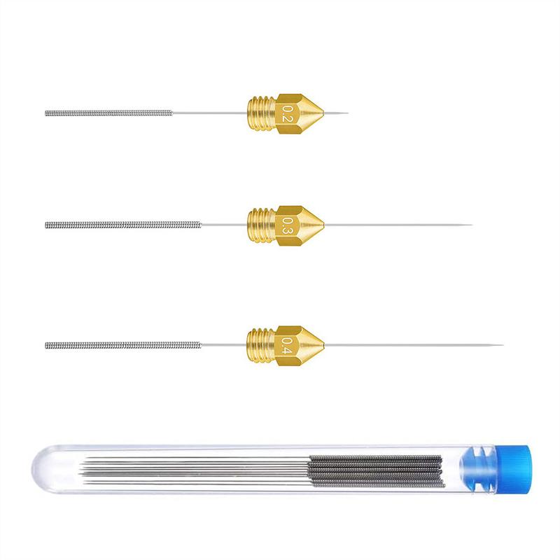 10Pcs Công cụ làm sạch vòi phun bằng thép không gỉ 0.15mm 0,2mm 0,25mm 0,3mm 0,35mm 0,4mm cho máy khoan V6 Máy in 3D Ver