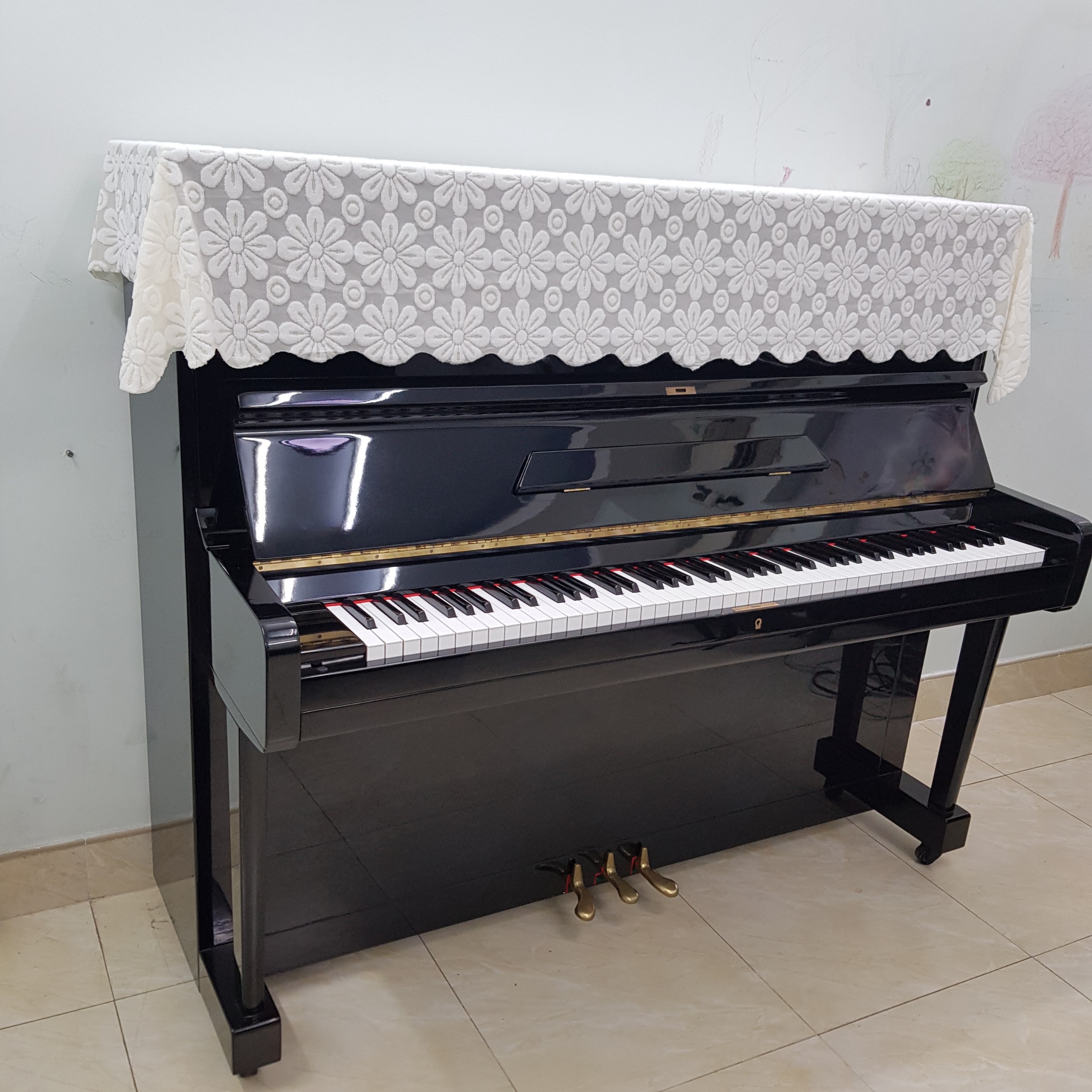 Khăn phủ đàn Piano Hoa Cúc Trắng