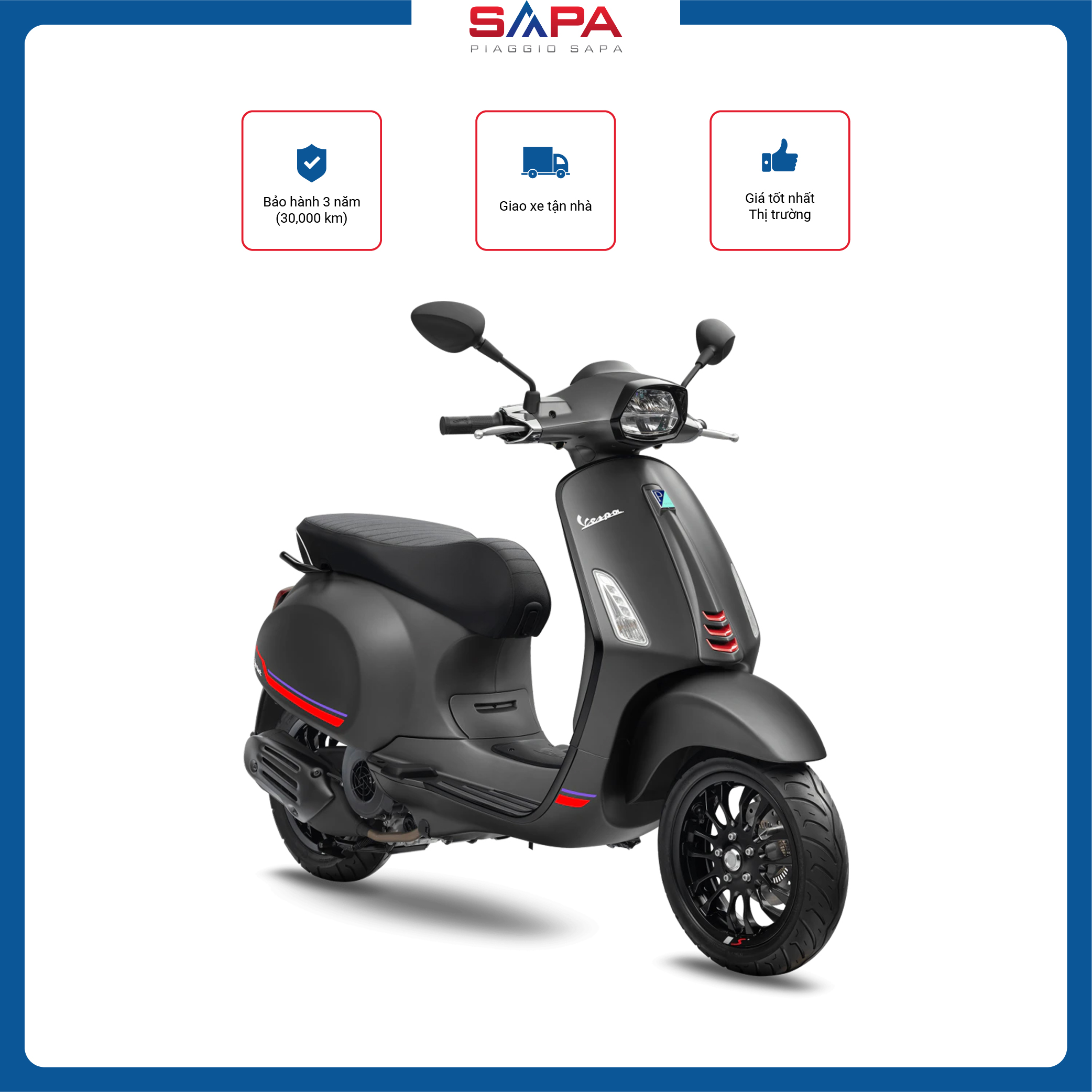 Xe Tay Ga Vespa Sprint 125 Grey Titanio