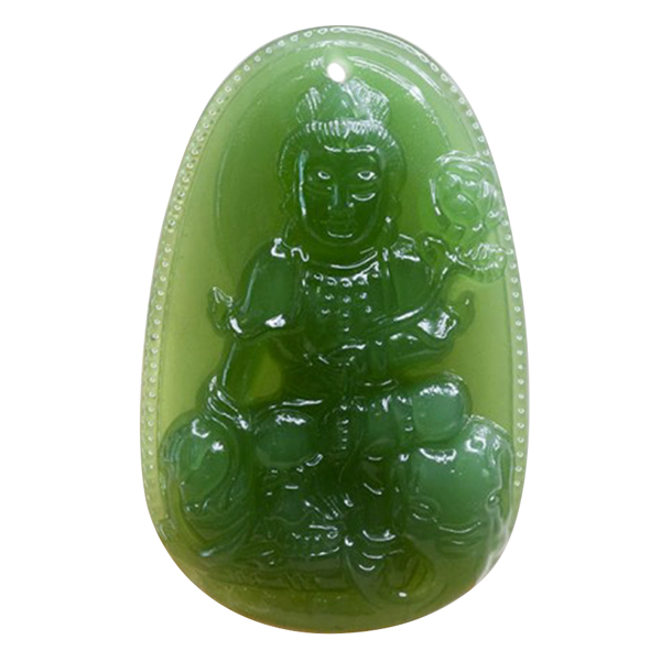 Mặt Dây Chuyền Phổ Hiền Bồ Tát Adventurine - Phật Bản Mệnh VIETGEMSTONES Cho Người Tuổi Thìn, Tỵ