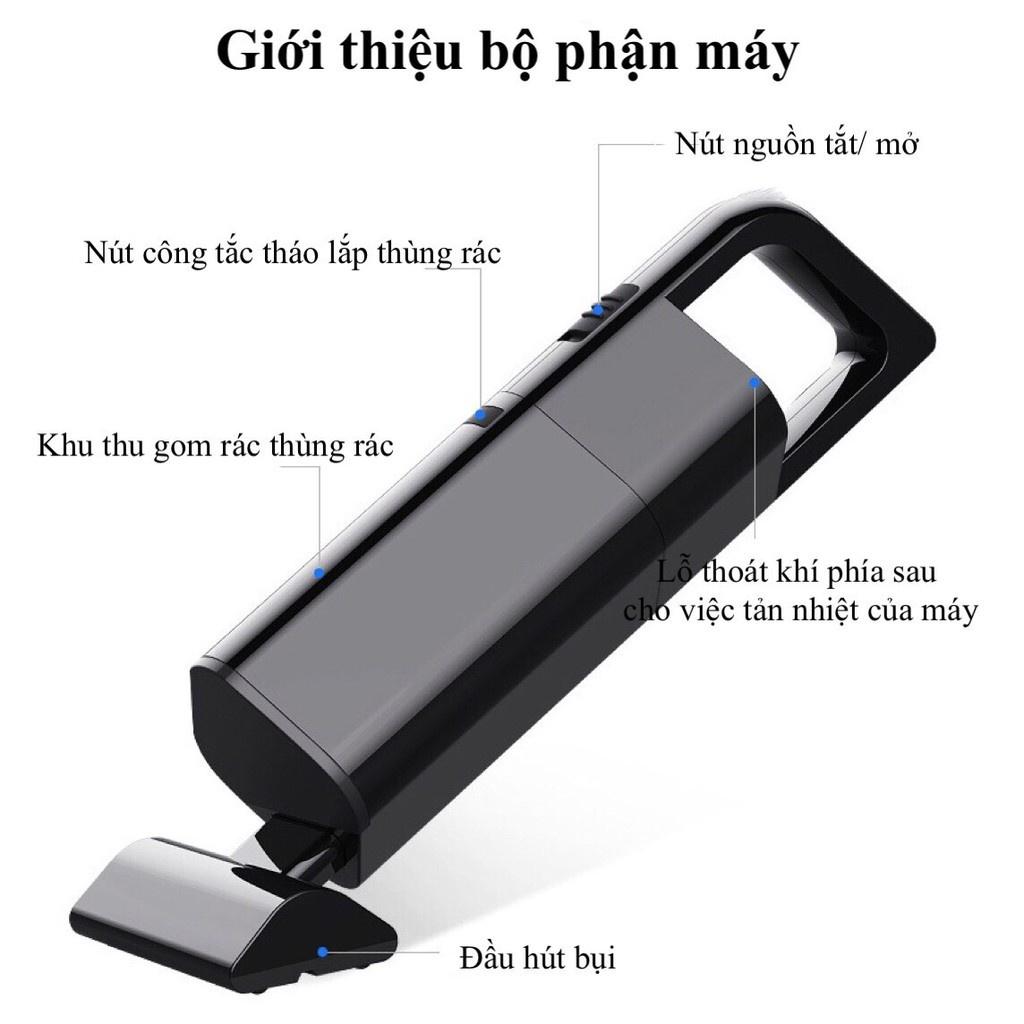 Máy hút bụi xe hơi ô tô nhà cửa không dây bản nâng cấp lực hút cực mạnh hàng cao câp
