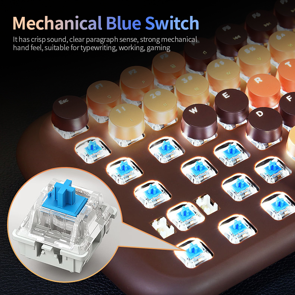 Bàn phím cơ có dây Mofii Candy M chơi game với Đèn nền trắng Công tắc xanh Các phím tắt đa phương tiện
