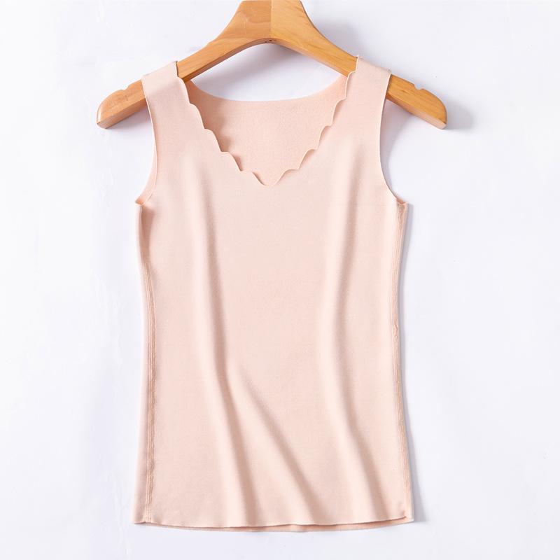 Áo Sinh Nhiệt Nữ Áo Thun Áo Vest Nhung Nữ Nhiệt Trên Cánh Hoa Viền Cổ Ấm Áp Quần Lót Nữ Mềm Mại Giữ Nhiệt Áo Sơ Mi Nữ