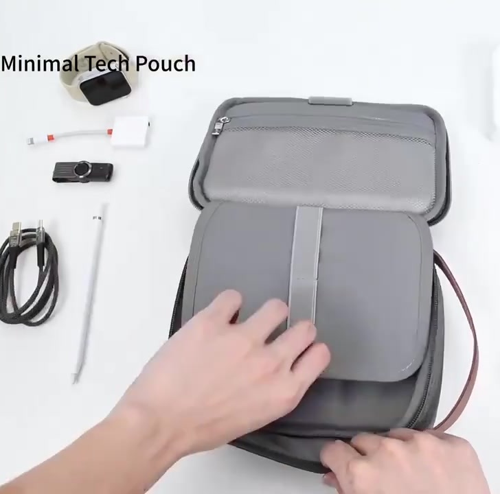 Túi đựng phụ kiện di động cho điện thoại / cho Macbook / Laptop hiệu WiWU Minimal Tech Pouch Travel In Style - chất liệu 600D Polyester cao cấp, ngăn chứa đồ rộng rãi, chống thấm nước - Hàng nhập khẩu