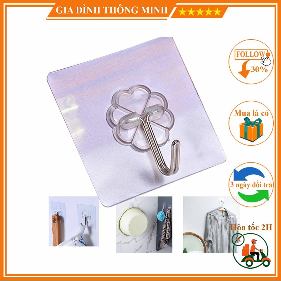 Móc dán tường siêu chắc treo đồ trong suốt tiện lợi.
