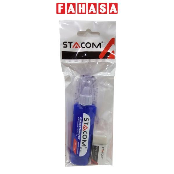 Bút Xóa Dẹp + 1 Gôm ER101 - Stacom VCP101 - Màu Xanh Dương