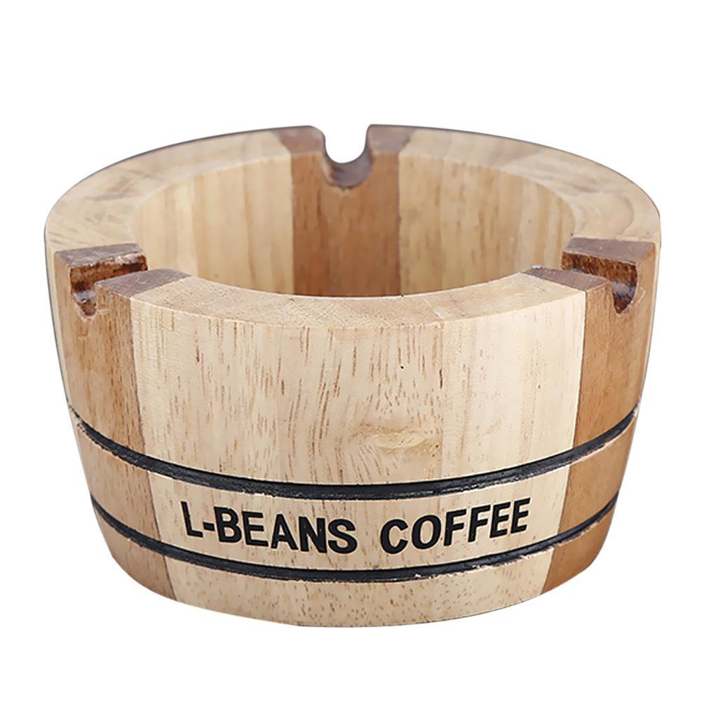 Wood Round Design Cigarette Cigar Tabletop Ashtray For Home/Office/Travel