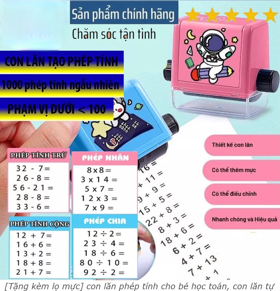 Máy In Con Lăn Tạo Phép Tính Cộng Trừ Cho Bé Học Toán