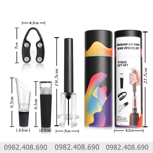 Bộ mở rượu vang bằng bơm hơi khí nén