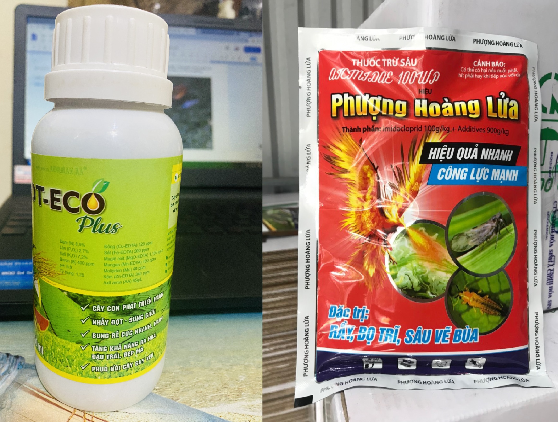 Combo trừ sâu PHL 200g và phân bón lá ECO Plus 250ml - Trừ sâu chích hút - Cải thiện năng suất, chất lượng, phòng bệnh sinh lý