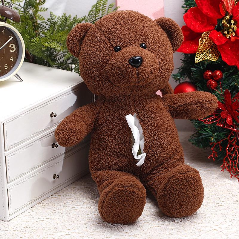 Hộp đựng khăn giấy xe hơi hình gấu hoạt hình sáng tạo