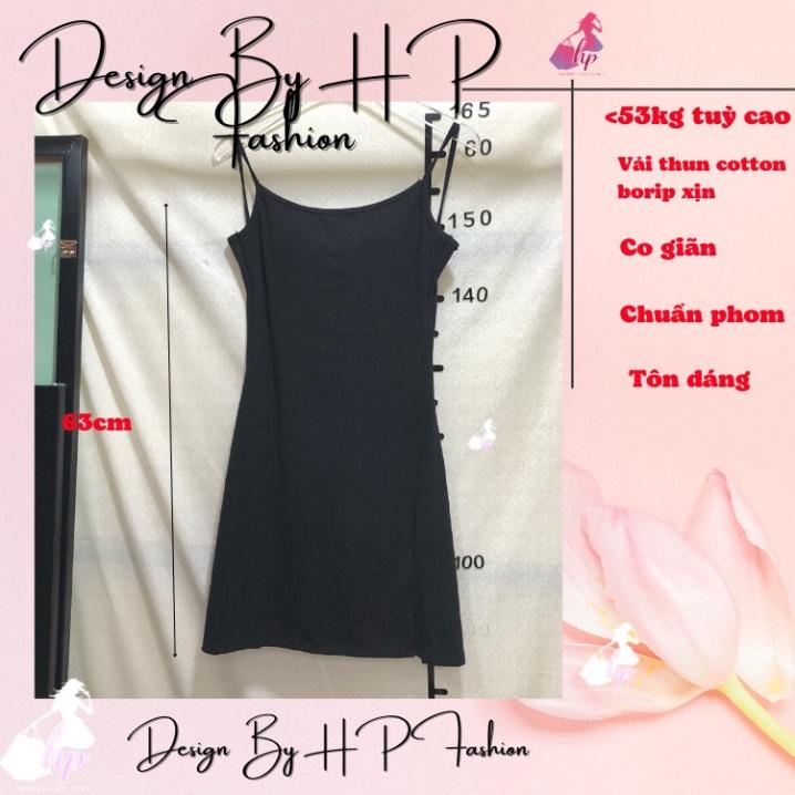 Váy 2 dây hở lưng, đầm dáng ngắn xẻ tà body dáng xoè màu đen dự tiệc sang chảnh hàn quốc có mút ngực VD109   -TEEN