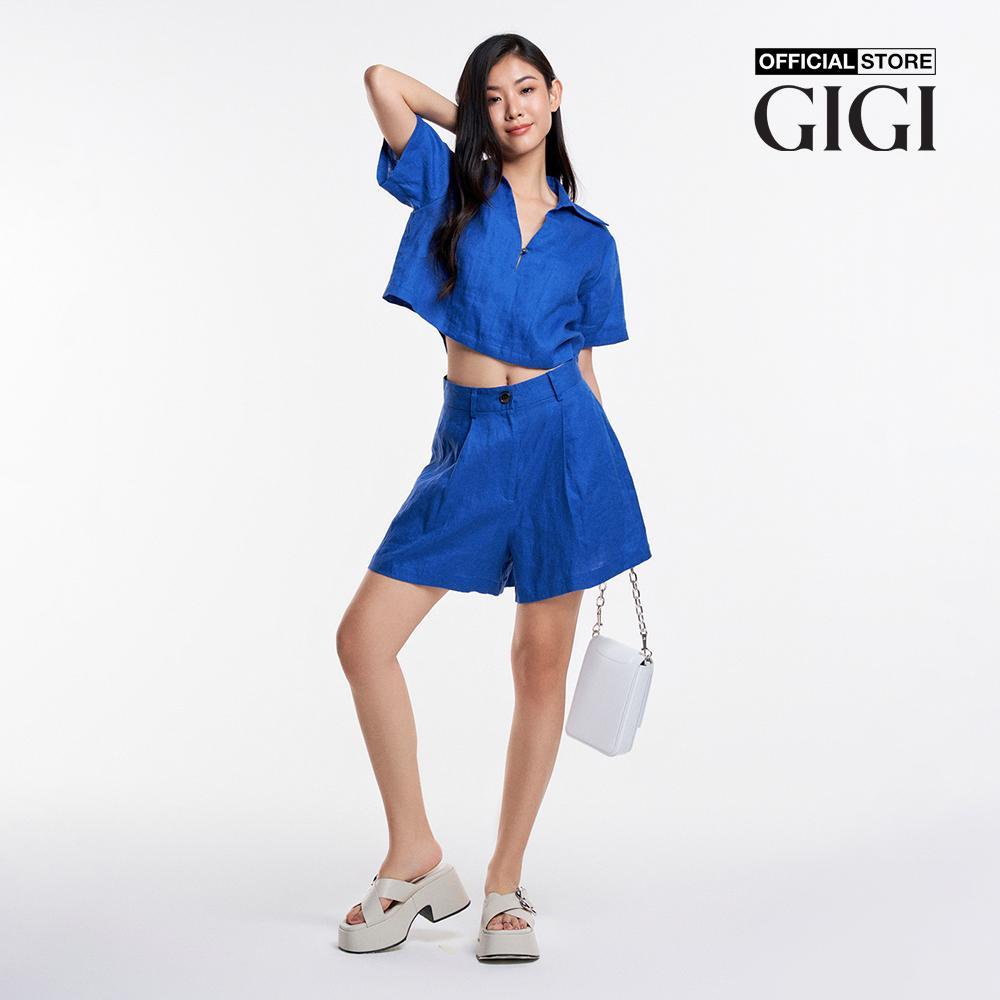 GIGI - Áo croptop nữ cổ bẻ tay ngắn hiện đại G1106T231238