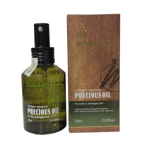 Tinh dầu Argan Masaroni Precious Oil Collagen Essence dưỡng bóng mượt tóc Canada 60ml