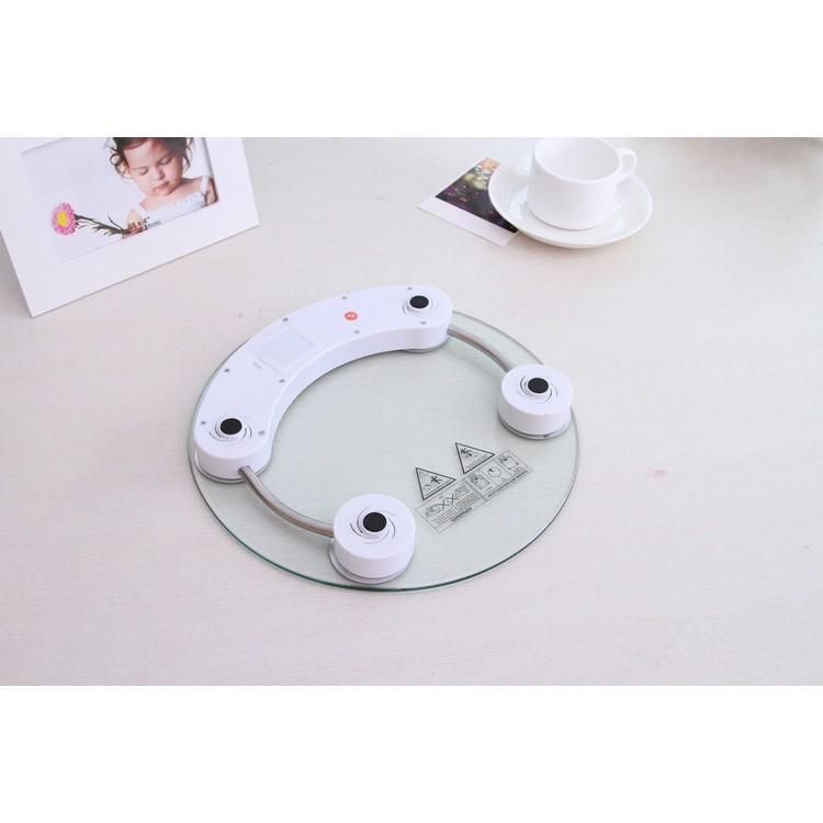 Cân Điện Tử Tròn Mặt Kính Cường Lực Chịu Lực Đến 180kg, Cân Sức Khỏe