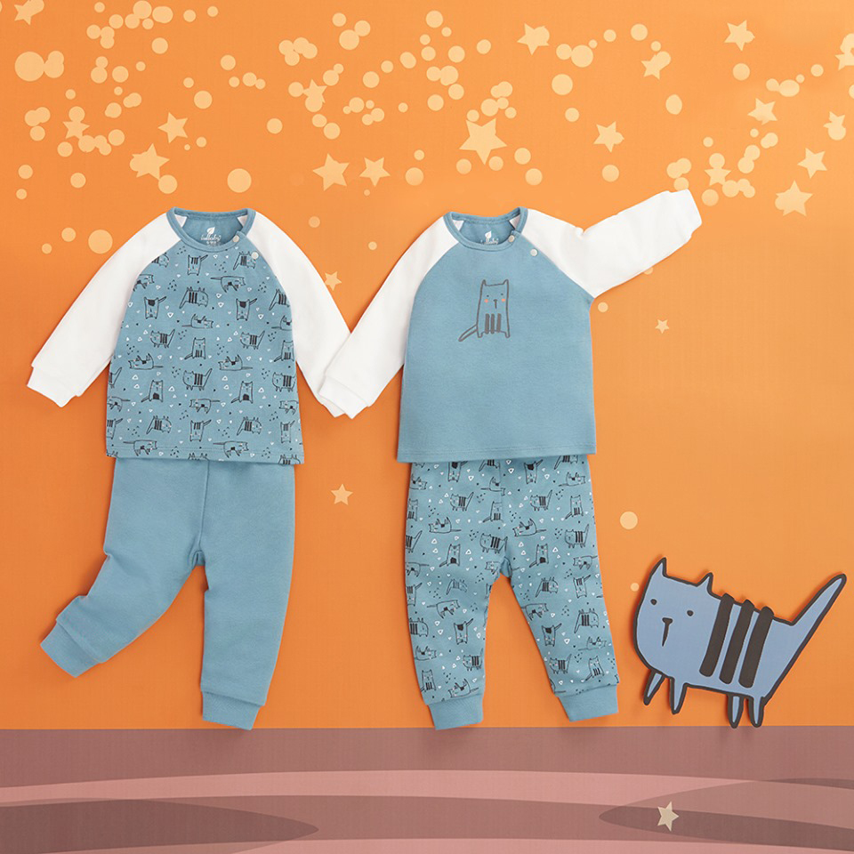 Bộ 2 áo 2 quần Raglan vải Interlock Lullaby BST Thu Đông 2019