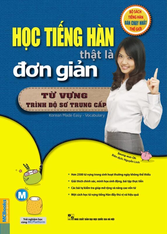 Combo Học tiếng Hàn thật là đơn giản trung cấp và từ vựng (Tặng Bookmark Tùy chọn)