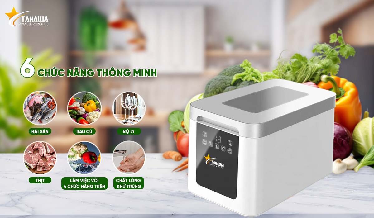 Máy khử khuẩn thực phẩm, rửa thực phẩm đa năng Tahawa COH15-C6B- Hàng chính hãng - Bảo Hành 2 Năm